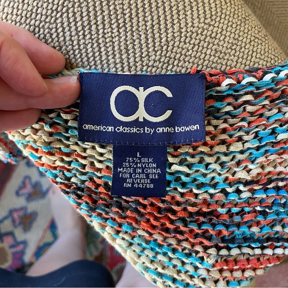 American Classics by Anne Bowen Silk Blend Tie Front Maxi Duster Women's Large - Picture 4 of 8